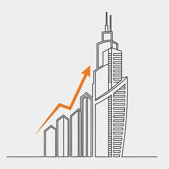 Corporate growth icon